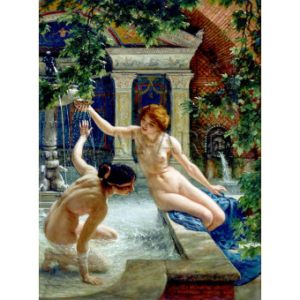 РЕПРОДУКЦИИ НА КАРТИНИ Къпещи се момичета (1900)